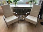 Design fauteuils merk Harvink wit leder 2 stuks, Huis en Inrichting, Fauteuils, Ophalen, Gebruikt, Design Harvink, 50 tot 75 cm