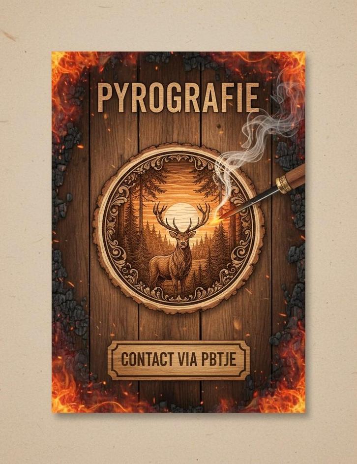 Pyrografie: Uniek cadeau, handgemaakt!, Antiek en Kunst, Kunst | Beelden en Houtsnijwerken, Ophalen of Verzenden