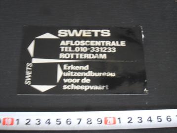 sticker  Rotterdam SWETS afloscentrale Uitzendbureau scheepv beschikbaar voor biedingen
