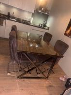 Eettafel met stoelen, Ophalen, Zo goed als nieuw, Erik custer, 4 tot 6 stoelen