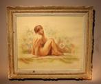 Groot schilderij met naakt in pastel