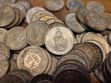 Zwitserland lot 100 zilveren halve franc  beschikbaar voor biedingen