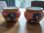 2 mooie handbeschilderde bloempotten voor binnen, Gebruikt, Rond, Binnen, Ophalen of Verzenden