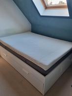 Ikea Brimnes bed 140x200 met matras, Ophalen, Gebruikt, Wit, Tweepersoons