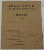 Ausweis, Persoonsbewijs, Reichs Hochschulamt, München, 1934., Verzamelen, Militaria | Tweede Wereldoorlog, Overige soorten, Duitsland