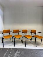 4 vintage buisframe stoelen, Ophalen, Gebruikt, Zwart, Metaal