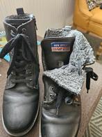 Zwarte leren gevoerde enkellaars maat 38, Ophalen of Verzenden