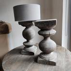 Balusterlamp met grijze kap, Ophalen, Hout, Minder dan 50 cm