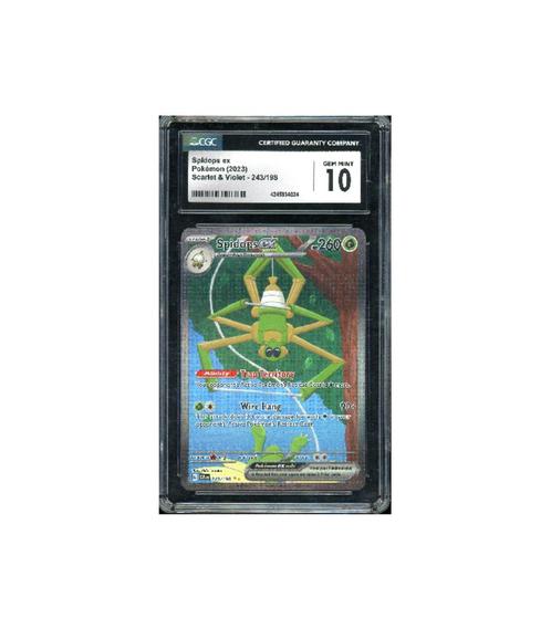 Pokemon Spidops ex SV Base SAR #243 CGC 10 (New Label), Hobby en Vrije tijd, Verzamelkaartspellen | Pokémon, Zo goed als nieuw
