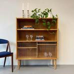 Vintage boekenkast met glas, Deens, eiken, Gebruikt, ., Glas, .