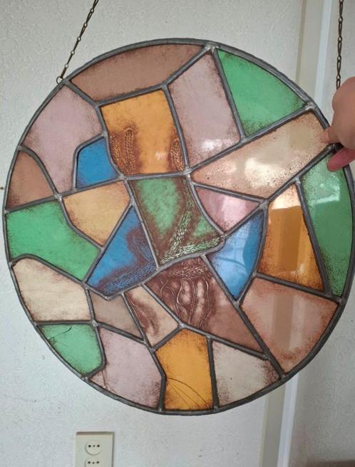 2x Glas in lood raamhanger 48cm, Doe-het-zelf en Verbouw, Glas en Ramen, Zo goed als nieuw, Overige typen, Minder dan 80 cm, Minder dan 80 cm