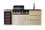 Buitenkeuken Palu van steigerhout, evt. met Boretti, Ophalen of Verzenden, Nieuw, Houtskool, Inbouw