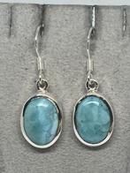 Zilveren Oorbellen met Echte Larimar, Blauw, Nieuw, 5646JA, Info@zilverenedelstenen.nl