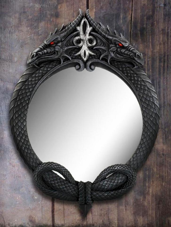 Spiegel The Reflector Dragon Nemesis Now 35,5cm Nieuw, Antiek en Kunst, Antiek | Spiegels, Minder dan 50 cm, Minder dan 100 cm