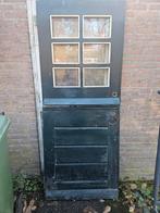 Oerdegelijke tweedelige hardhouten boerendeur, Doe-het-zelf en Verbouw, Ophalen, Gebruikt, 80 tot 100 cm, Buitendeur