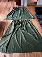 Mosgroene, glanzende gordijnen (2x 90x150cm), Huis en Inrichting, Stoffering | Gordijnen en Lamellen, Gebruikt, 150 tot 200 cm