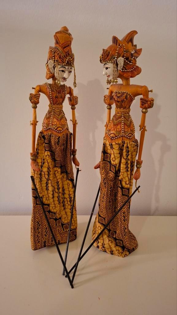 King Rama en Queen Shinta. Wajangpoppen., Verzamelen, Poppen, Pop, Ophalen of Verzenden