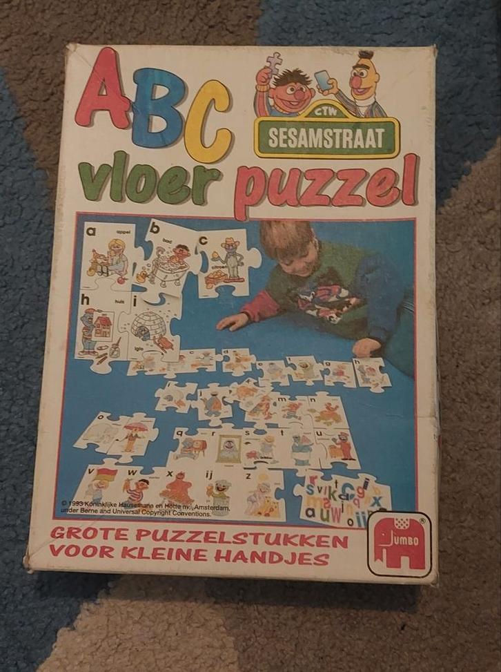 Sesamstraat ABC Vloerpuzzel Jumbo, Kinderen en Baby's, Speelgoed | Kinderpuzzels, Gebruikt, 10 tot 50 stukjes, Ophalen of Verzenden