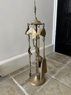 Koperen haardset, met paardenkoppen, vintage,, Huis en Inrichting, Ophalen of Verzenden, Gebruikt, Vrijstaande haard, Overige soorten