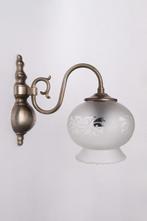 Vintage Franse Wandlamp, Ophalen of Verzenden, Gebruikt, Glas, Frans, Brocante, Vintage