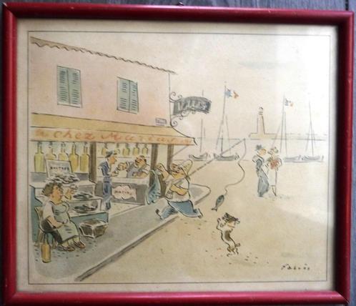 Everyday Life jaren 1930 - Oscar Fabrès [1894-1960] tekening, Antiek en Kunst, Kunst | Schilderijen | Klassiek, Ophalen of Verzenden