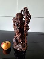 Oud Chinees houten beeldje van Shou Xing met kind, Ophalen of Verzenden
