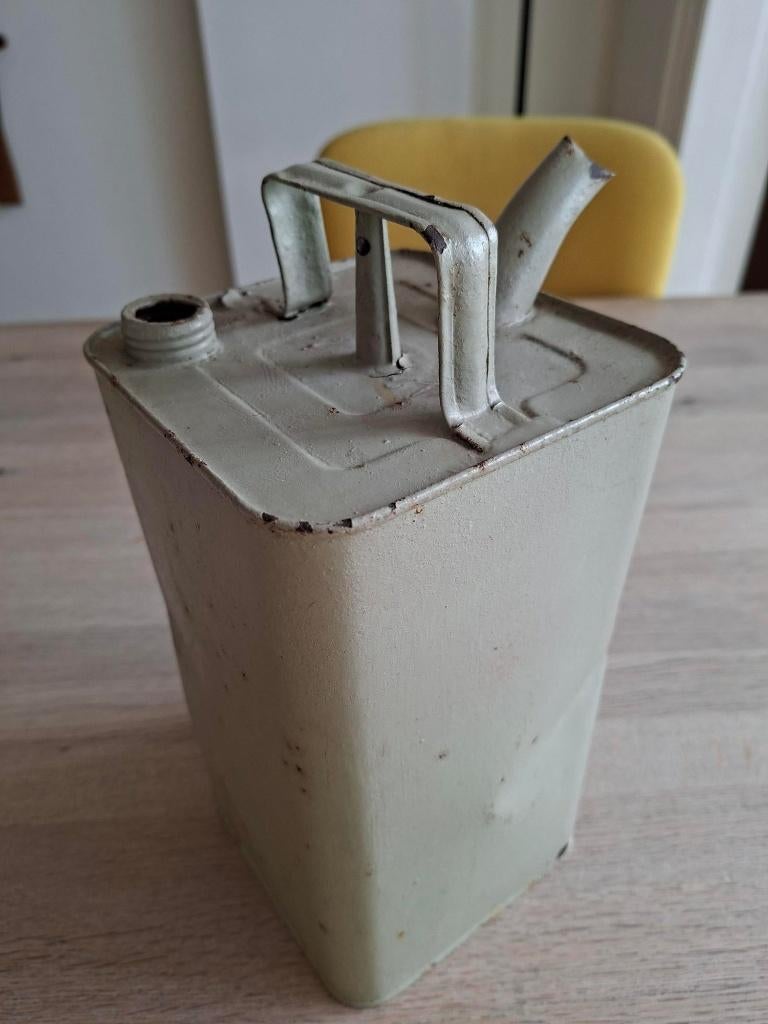 vintage petroleumblik olie kan blik oliekan antiek mancave, Ophalen of Verzenden, Gebruikt, Overige, Overige merken