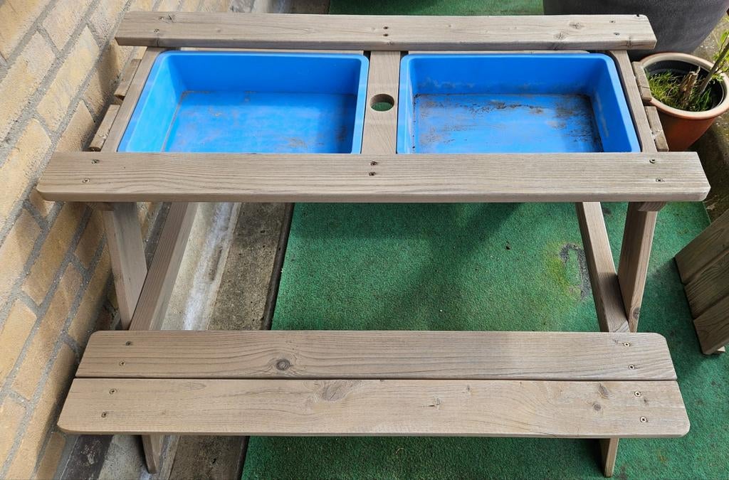 Picknick-speeltafel voor kinderen (dreumes/peuter/kleuter), Tuin en Terras, Picknicktafels, Ophalen, Gebruikt, Rechthoekig, Hout