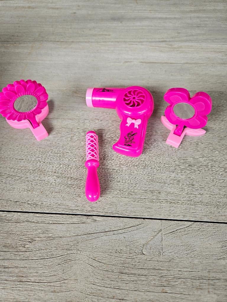 Poppenspulletjes: föhn, krultang en 2 spiegeltjes, Ophalen of Verzenden, Zo goed als nieuw, Overige typen