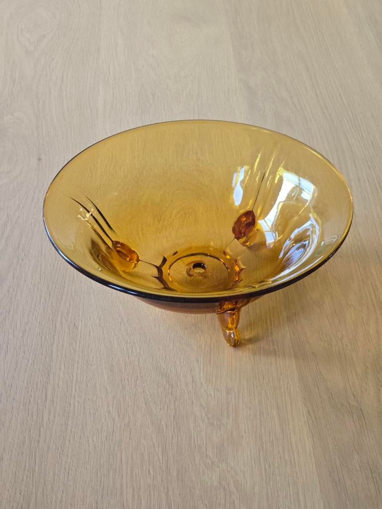 antieke Art Deco fruittest van geperst glas ca. 1920 €20, Antiek en Kunst, Antiek | Glas en Kristal, Ophalen of Verzenden