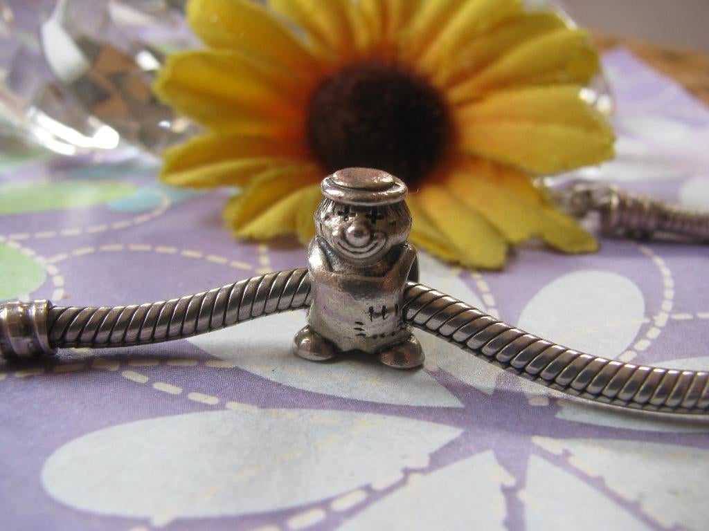 Pandora bedel P031 = clown, Sieraden, Tassen en Uiterlijk, Bedels, Pandora, Ophalen of Verzenden, Zo goed als nieuw, 1 bedel