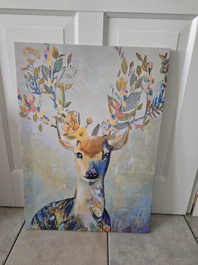 2x Herten Canvas Schilderij 50x70 cm, Ophalen