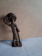 Vintage Afrikaans Bronzen Beeldje - Man met Stok, Antiek en Kunst, Ophalen