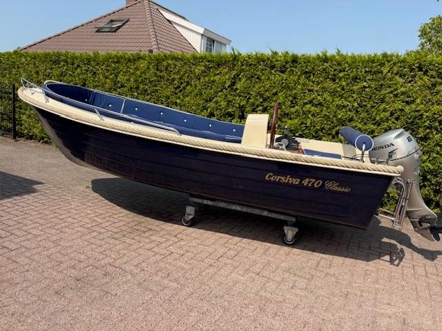 VAARKLAAR! Corsiva 470 Classic met Honda 8 PK (bj 2007), Watersport en Boten, Gebruikt, Polyester, Overige brandstoffen, 3 tot 6 meter