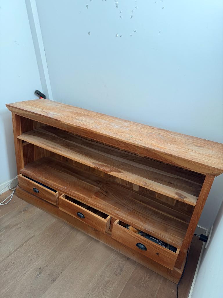 Boekenkast, Huis en Inrichting, Kasten | Boekenkasten, Ophalen, Gebruikt, 100 tot 150 cm, Teakhout