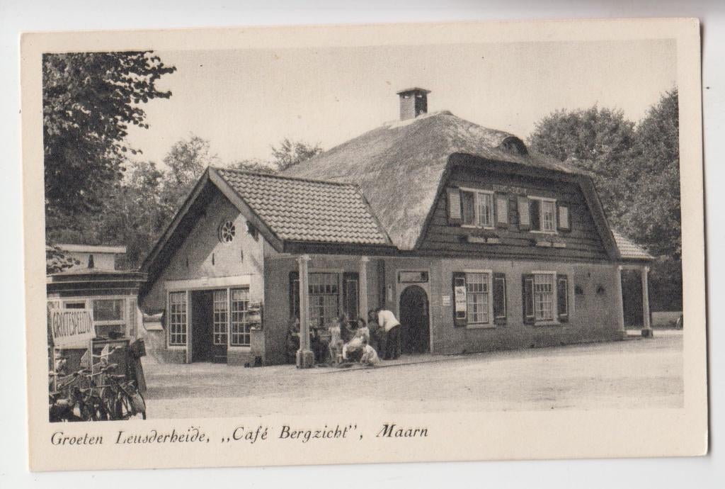 266 Maarn Mensen Cafe Bergzicht Leusderheide Uitg E Jansen, Verzenden, Voor 1920, Ongelopen, Utrecht