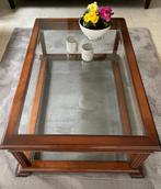 Salontafel met 2 x geslepen glazen blad, Huis en Inrichting, Tafels | Salontafels, Ophalen, Glas, Strak, 100 tot 150 cm