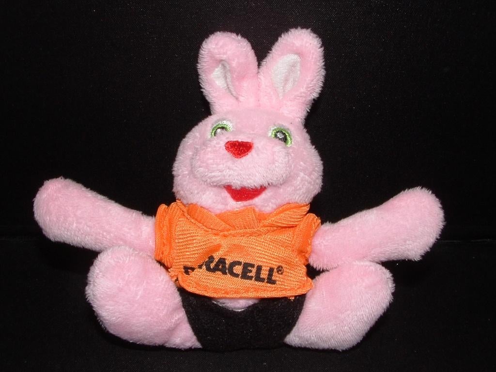 DURACELL KONIJN KLEIN VELOURS ROZE/WIT. MET ORANJE, Kinderen en Baby's, Ophalen of Verzenden, Nieuw, Overige typen