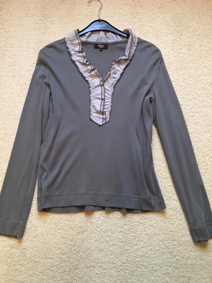 Enjoy dames shirt met lange mouwen en ruches - Maat L, Maat 42/44 (L), Ophalen of Verzenden, Zo goed als nieuw, Lange mouw