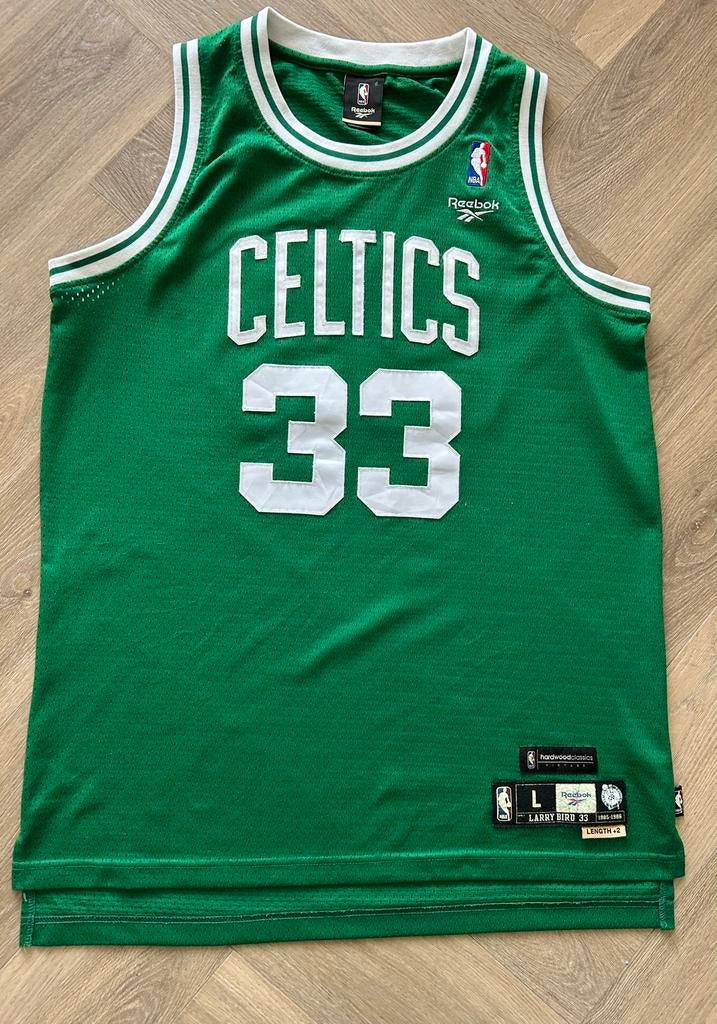 Larry Bird Boston Celtics jersey L reebok swingman nba, Sport en Fitness, Basketbal, Ophalen of Verzenden, Zo goed als nieuw, Kleding