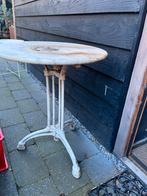 Bistro bijzettafel met marmeren blad en ijzeren onderstel, Ophalen, Minder dan 55 cm, Gebruikt, Metaal of Aluminium