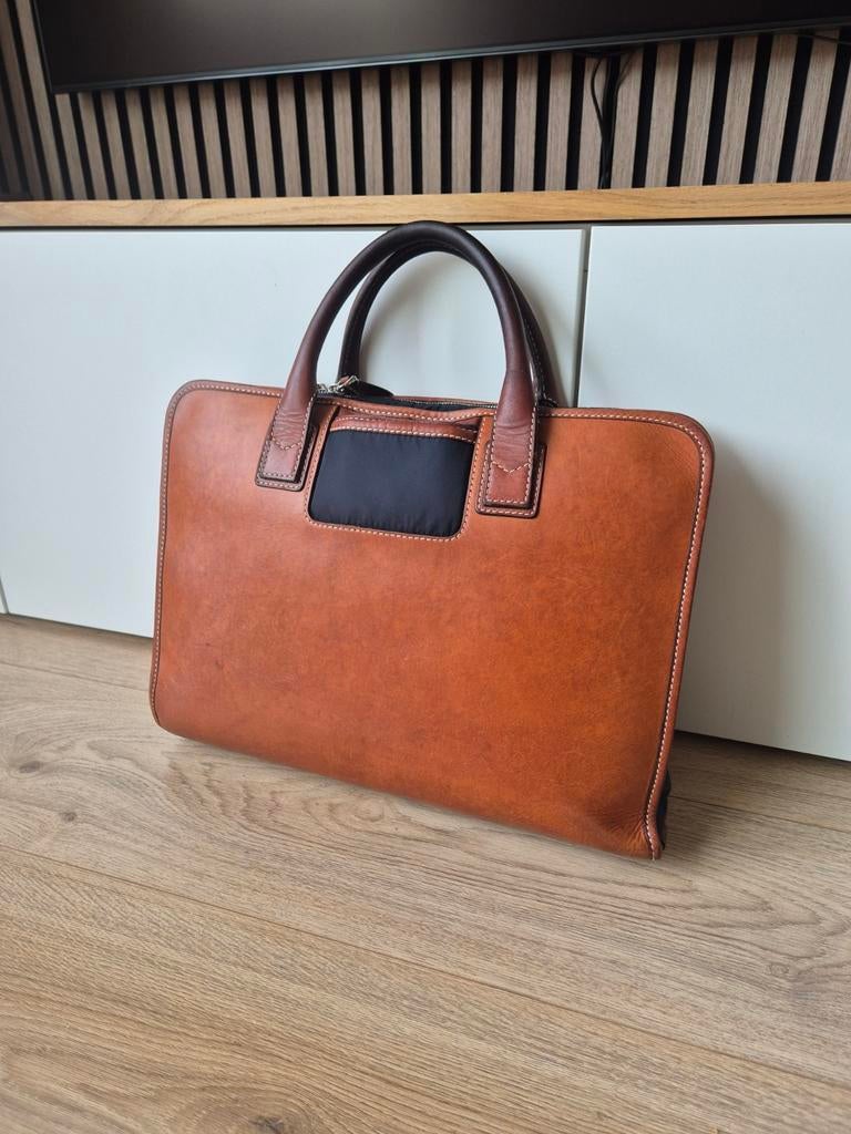 Travelteq Leren Aktetas / Laptoptas - Zeer Nette Staat, Ophalen of Verzenden, Zo goed als nieuw, Aktetas