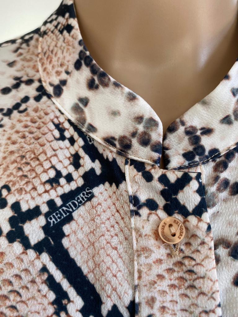 K130 Reinders maat S=36 lange blouse-jurk maxi beige/zwart, Reinders, Beige, Ophalen of Verzenden, Zo goed als nieuw