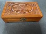 Chinese houten kist houtsnijwerk doos chinees opbergkist, Huis en Inrichting, Woonaccessoires | Kisten, Minder dan 50 cm, Ophalen of Verzenden