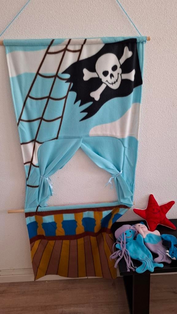 Leuke poppenkast set met handpoppen, Ophalen of Verzenden, Jongen of Meisje