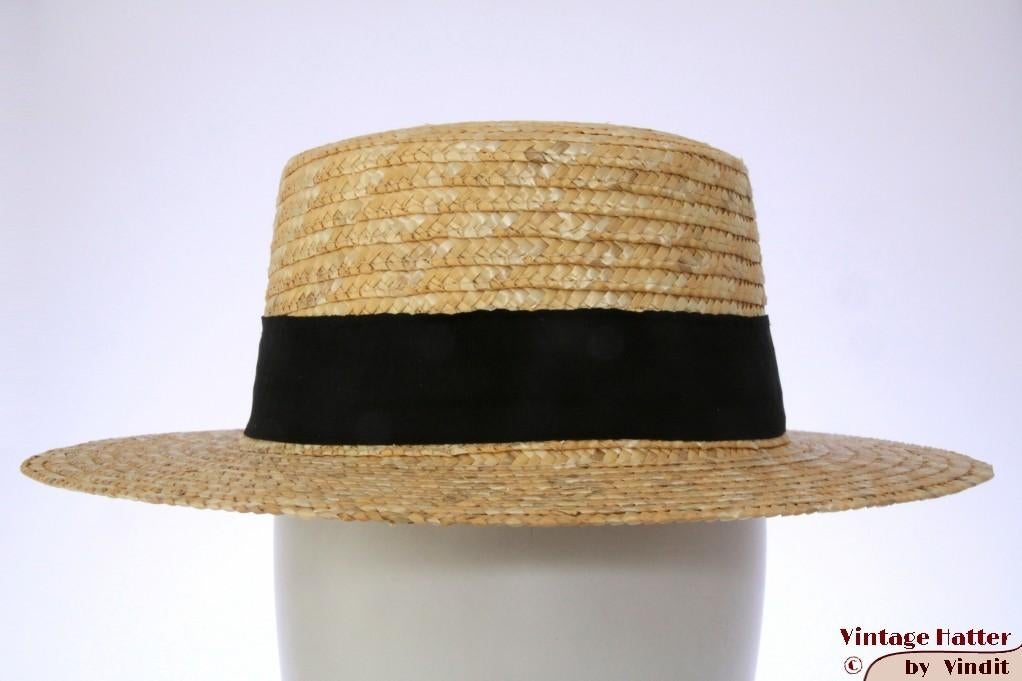 Boater hoed geel stroriet 56, 57 en 58 nieuw venetië, Ophalen of Verzenden, Nieuw, 57 cm (M, 7⅛ inch) of minder, Hoed