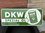 Schitterend emaille DKW olie bord. Langcat Bussum., Ophalen of Verzenden, Gebruikt, Reclamebord