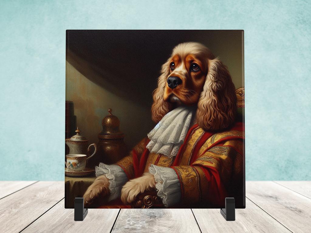 Barok Stijl - Amerikaanse Cockerspaniel tegel, Verzenden, Nieuw