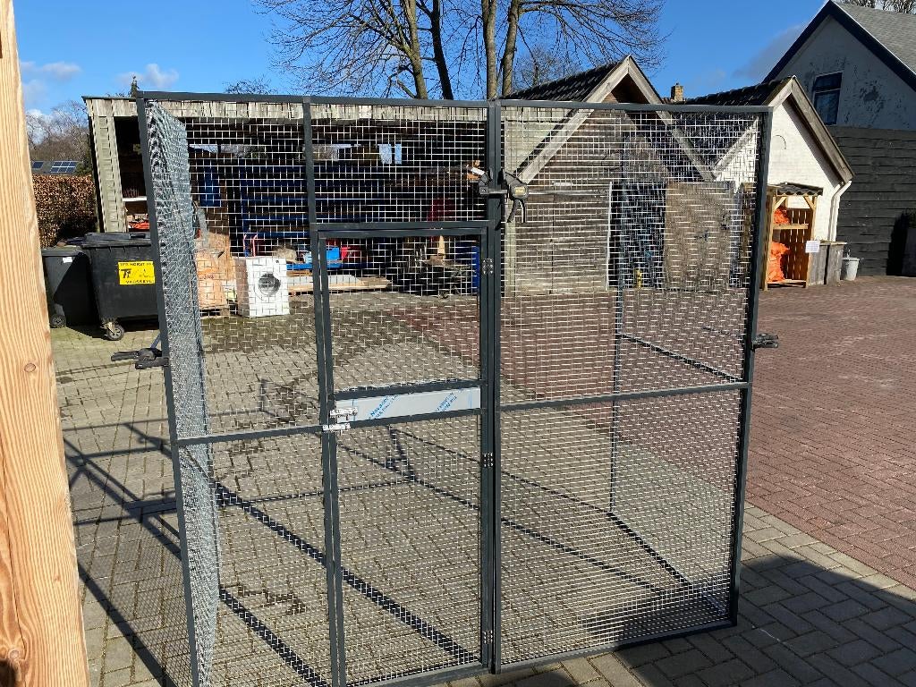 Zwarte Volière 204 x 104 x 200 cm nieuw, Verzenden, Nieuw, Hout, Volière