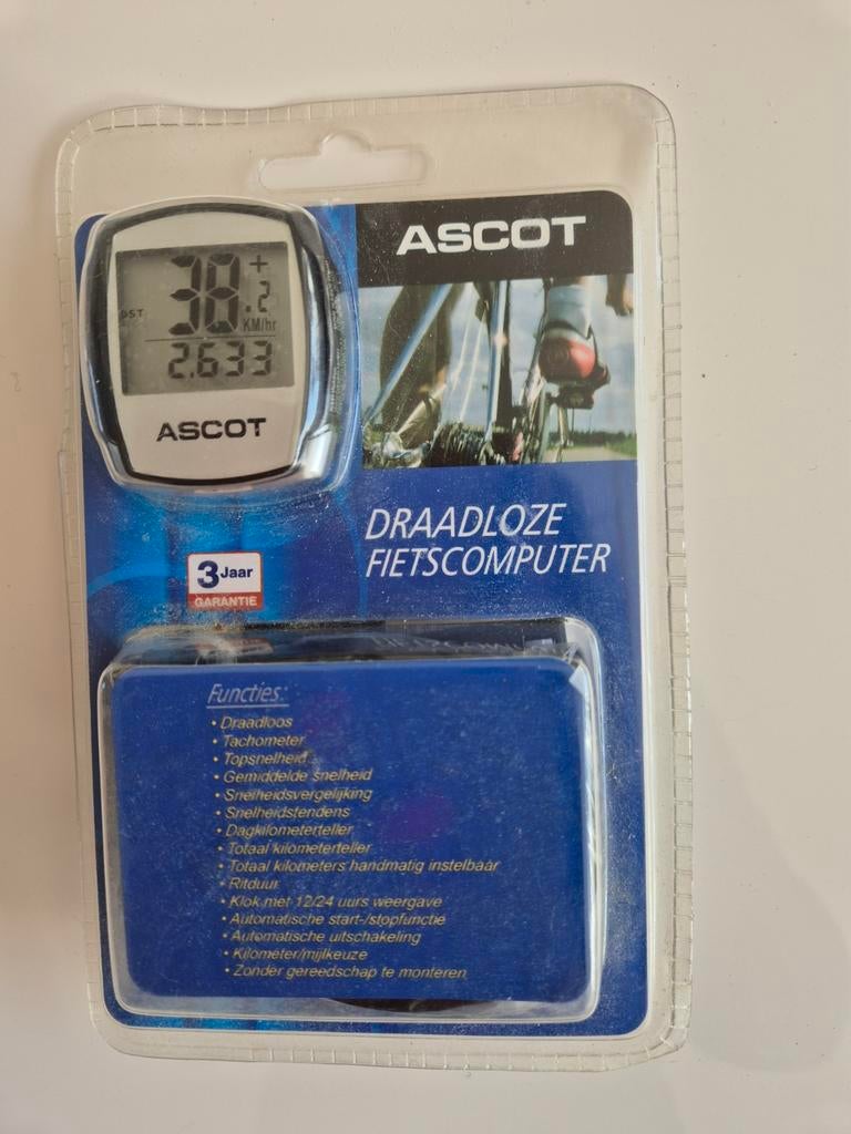 Nieuw: Ascot draadloze fietscomputer, Fietsen en Brommers, Fietsaccessoires | Fietscomputers, Ophalen of Verzenden, Nieuw
